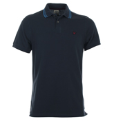 Lyle and Scott Navy Tipped Pique Polo Shirt