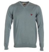 Lyle and Scott Niagra Blue V-Neck Sweater