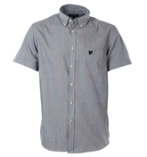 Lyle and Scott Saltire Blue and White Stripe Shirt