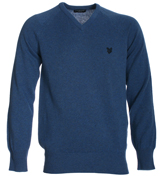 Lyle and Scott Uniform Blue V-Neck Sweater