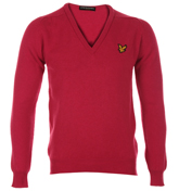 Lyle and Scott Bright Rose V-Neck Sweater