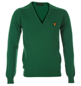 Lyle and Scott Green V-Neck Sweater