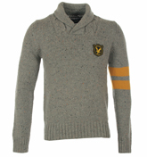 Lyle and Scott Grey Fleck Shawl Collar Sweater
