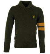 Lyle and Scott Khaki Brown Fleck Shawl Collar