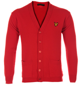 Lyle and Scott Red Buttoned Cardigan