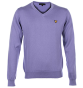 Lyle and Scott Vintage Acid Lilac V-Neck Sweater