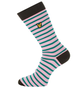 Lyle and Scott Vintage Acid Rose Striped Socks