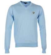 Lyle and Scott Vintage Acid Sky V-Neck Sweater