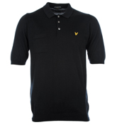 Lyle and Scott Vintage Black Knitted Polo Shirt