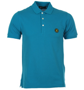 Lyle and Scott Vintage Fjord Blue Pique Polo Shirt