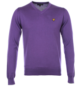 Lyle and Scott Vintage Iodine Purple V-Neck