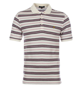 Lyle and Scott Vintage Ivory Stripe Pique Polo