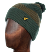 Lyle and Scott Vintage Khaki Brown Stripe Bobble