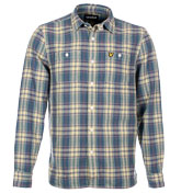Lyle and Scott Vintage Light Chambray Plaid Shirt