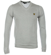 Lyle and Scott Vintage Light Grey Marl V-Neck