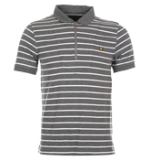 Lyle and Scott Vintage Mid Grey Marl Stripe Zip