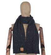 Lyle and Scott Vintage Navy Cable Fleck Scarf
