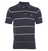 Lyle and Scott Vintage Navy Stripe Polo Shirt
