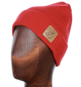Lyle and Scott Vintage Racing Red Ribbed Beanie