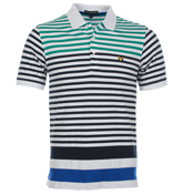 Lyle and Scott Vintage Retro Green Stripe Pique