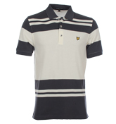 Lyle and Scott Vintage Slate and Cream Stripe