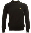 Lyle and Scott Black Lambswool Round Neck Sweater