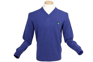Lyle and Scott Green Eagle V-Neck Lambswool Pullover