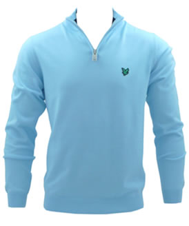 lyle and scott Green Eagle Zip Neck Sweater Surf
