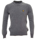 Grey Lambswool Round Neck Sweater