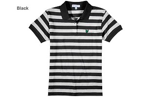 Lyle and Scott Ladies Green Eagle Striped Polo Shirt