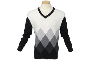 Lyle and Scott Mens Intarsia Lambwool V-Neck Pullover