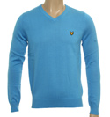 Lyle and Scott Vintage Mid Blue V-Neck Sweater
