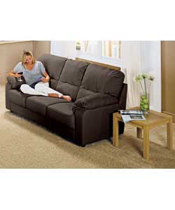 lyon Large Leather Sofa - Chocolate