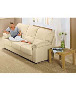 lyon Large Leather Sofa - Ivory