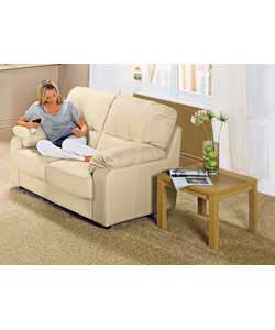 lyon Regular Leather Sofa - Ivory