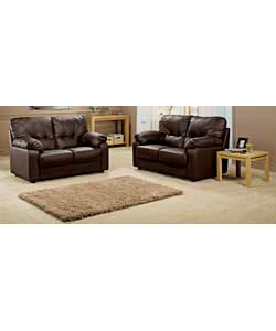 lyon Regular Leather Sofa with Regular Leather Sofa - Choc