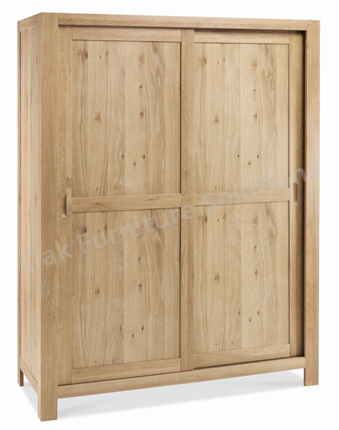 Washed Oak Sliding Door Large Double Wardrobe