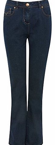 Ladies True Colour Backed Denim Bootcut Jeans Blue 10