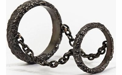 M.Cohen Oxidised Sterling Silver Dual Ring