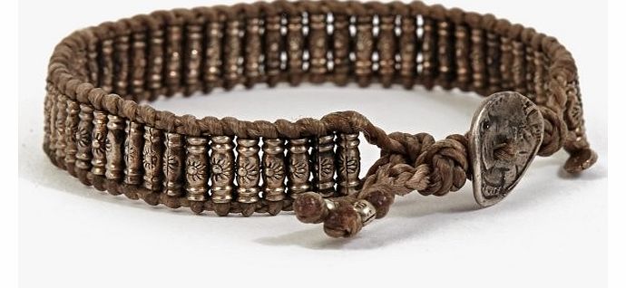 M.Cohen Tan Woven Thai Stamped Sterling Silver