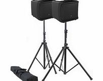 Mackie DLM12 Active PA Speakers and Stands