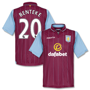 Macron Aston Villa Home Benteke Shirt 2014 2015