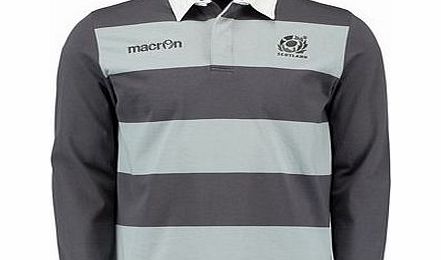 Macron Scotland Rugby Top Heavy Cotton Long Sleeve Grey