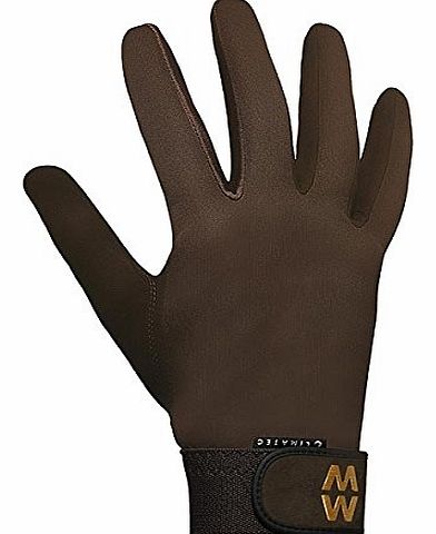 MacWet Long Cuff Climatec All Weather Horse Riding Gloves - Brown: 7.5