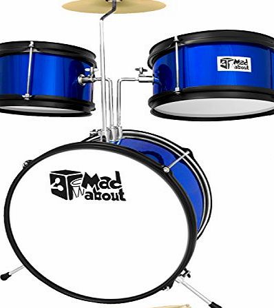 Mad About Junior 3 Piece Drum Kit - Beginner Drum Set in Blue