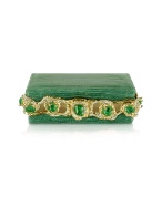 Maddalena Marconi Jeweled Green Reptile Frame Clutch