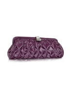 Maddalena Marconi Quilted Patent Leather Clutch w/ Chain Strap