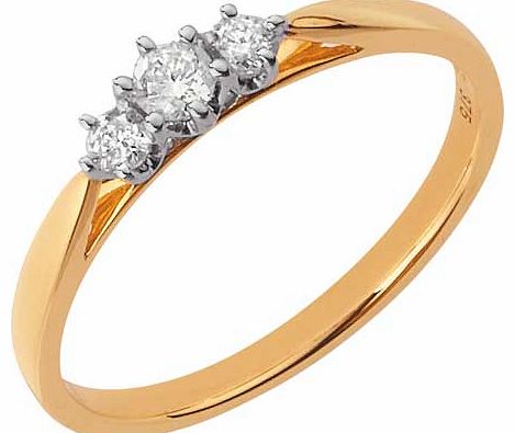 18ct Gold 75pt Diamond Ring - Size J