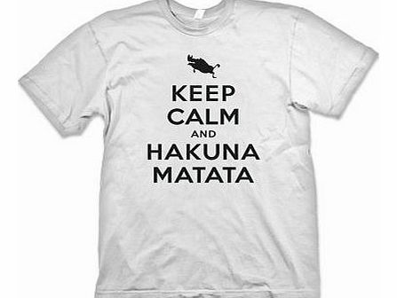 Madhatters Tee Party Keep Calm and Hakuna Matata Meme T-Shirt Inspired By The Lion King - White (M)