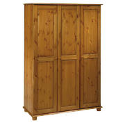 3 Door Wardrobe- Antique Pine
